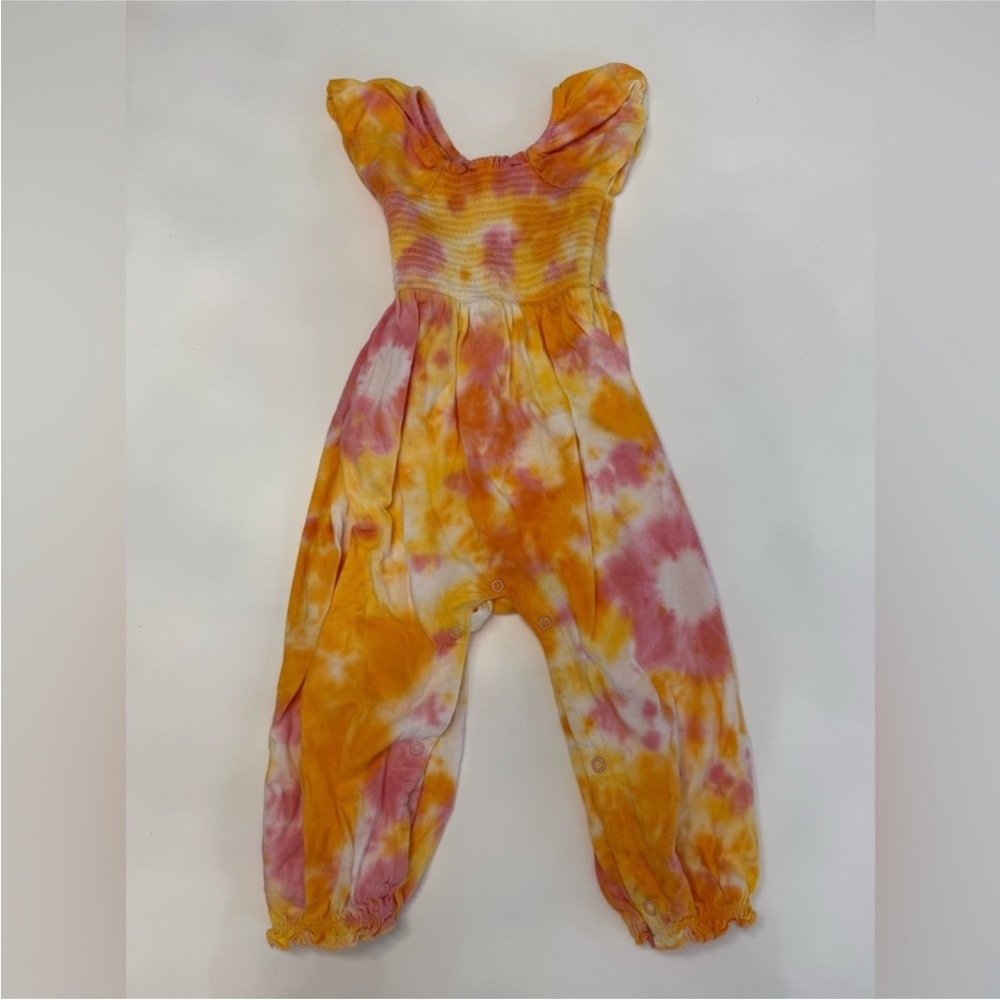 Burt's Bees Baby Orange and Pink Jumpsuit